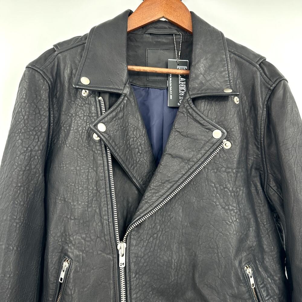 BlankNYC 100% Lambskin Double Down Black Leather Moto Jacket Size Large NWT - Picture 3 of 15